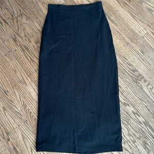 Lilith of France Black midi Stretch Skirt Pocket pouch on back Large EUC